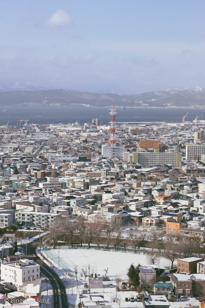 Hakodate city winter aerial