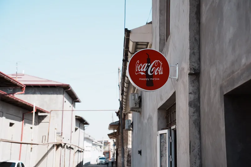Coca-Cola sign in old city
